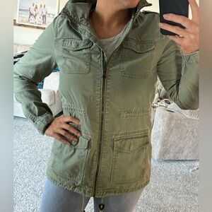 Women’s olive green utility jacket size 10 H&M